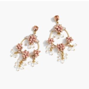 J Crew Floral Hoop Earrings
